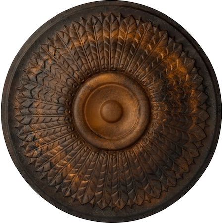 Ekena Millwork Modena Ceiling Medallion (Fits Canopies up to 5 1/4"), Hand-Painted Rust, 23 1/2"OD x 3 1/2"P CM23MORUS
